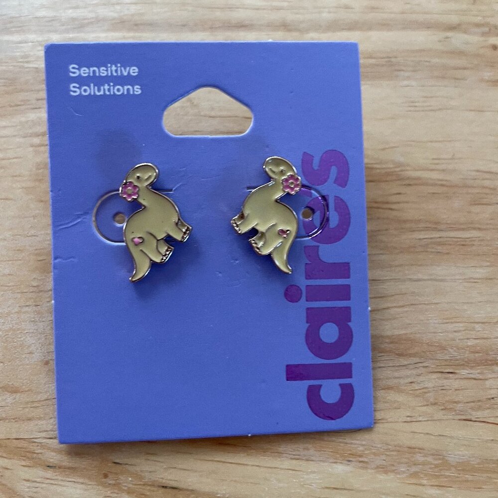 Bundle 3 for $12.  Claire's Dinosaur Children's Stud Earrings